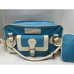 Cheeky‎ Lime TEAL Cream Camera Bag Purse Case Floral Adjustable Inserts Canvas